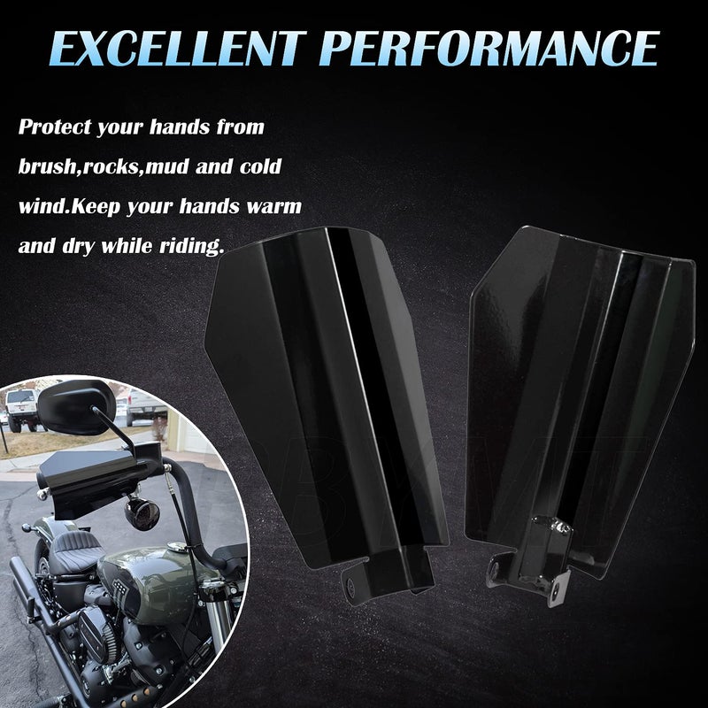 PBYMT Gloss Black Coffin Cut Handguards Hand Guards Compatible for Harley Touring Street Glide Road King Electra Glide Bagger 2014-2023 (Hydraulic Clutch Style-Large) - Image 4